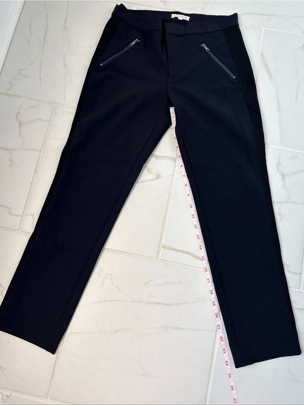 Rebecca Taylor Navy Slim Zip-Pocket Pants
